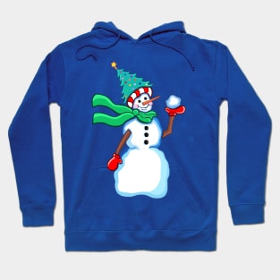 Cute Snowman with Tree Hat Hoodie